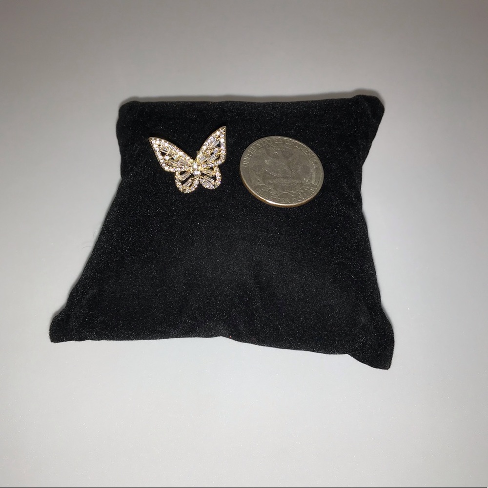 Mini Butterfly Baguette Earrings - Picture 8 of 8